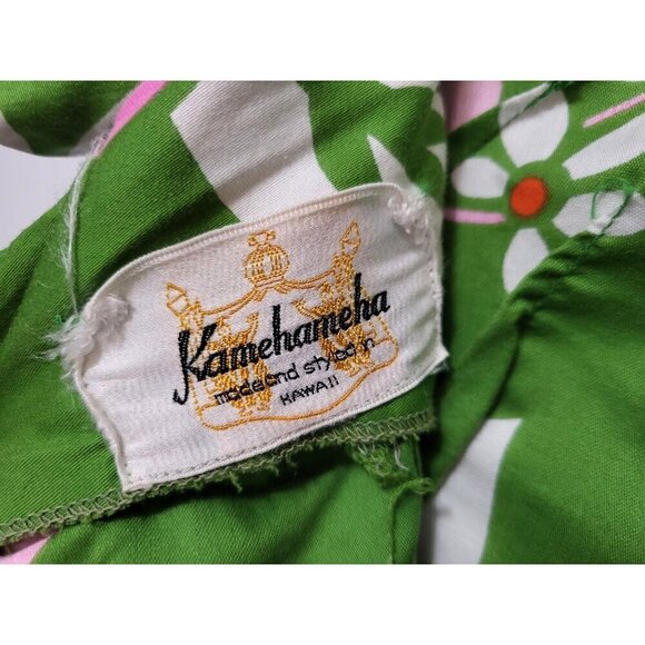 Vintage 1960s Hawaiian Pake Muu Floral Maxi Dress - Picture 11 of 12